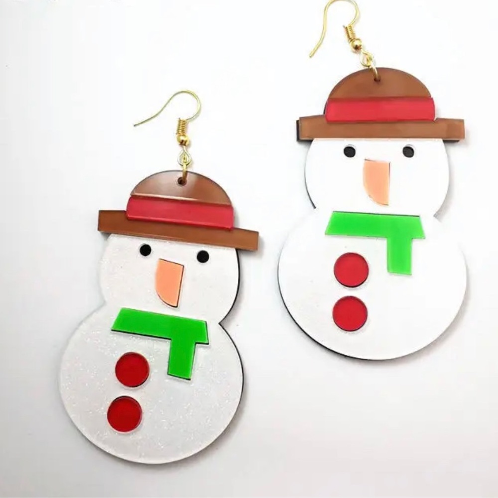 Snowman Earrings Christmas Holiday Winter Jewelry Frosty